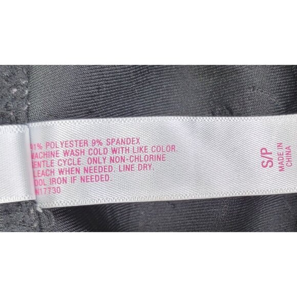 Xhilaration Leggings Black Floral Textured Polyester/Spandex Womens Small Petite - Picture 6 of 8